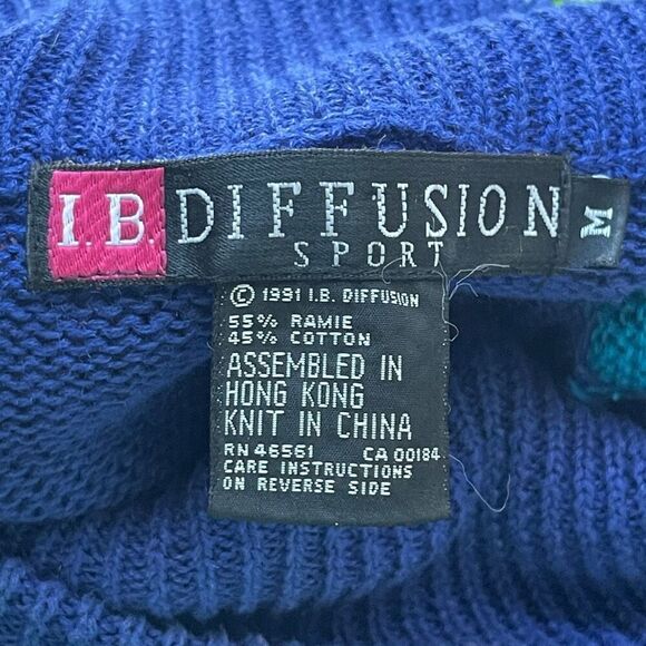 I. B. Diffusion Women's Vintage Rib Knit Sequin Embellished Sweater Blue Medium - Picture 7 of 9